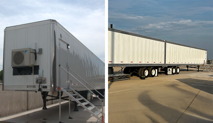 Collage of road King and Double Road King mobile shooting range trailer options