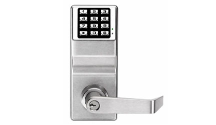 Electronic keypad door lock.