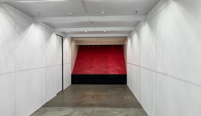 Indoor shooting range lane with target area
