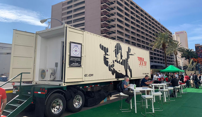 Indoor shooting range container