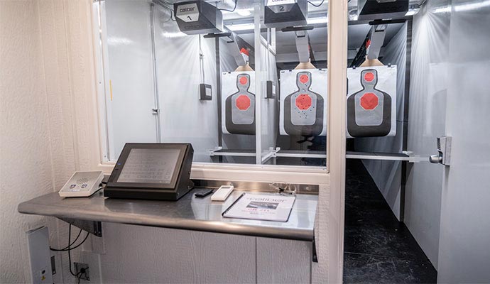 Indoor shooting range control station