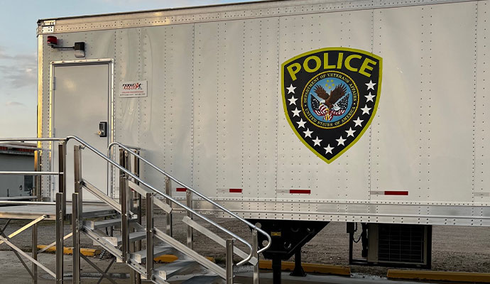 Mobile shooting range container installed