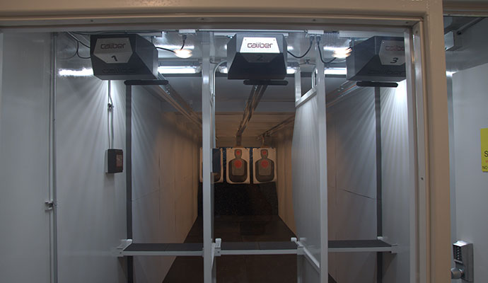 Interior view of a modular firearm training range