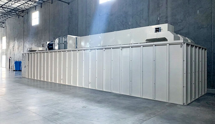 Panelized shooting range system installed inside an indoor commercial facility