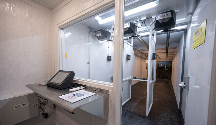 Indoor shooting range control station