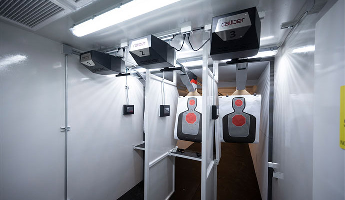 Indoor shooting range lanes and targets