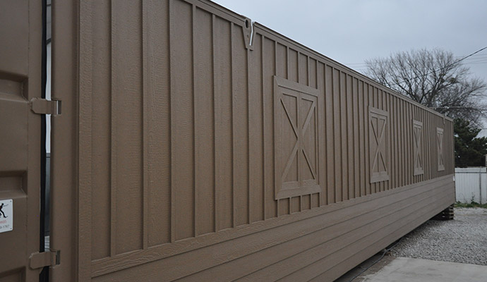 Modified container exterior wall