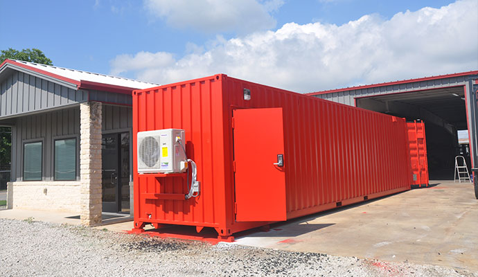 Red container exterior
